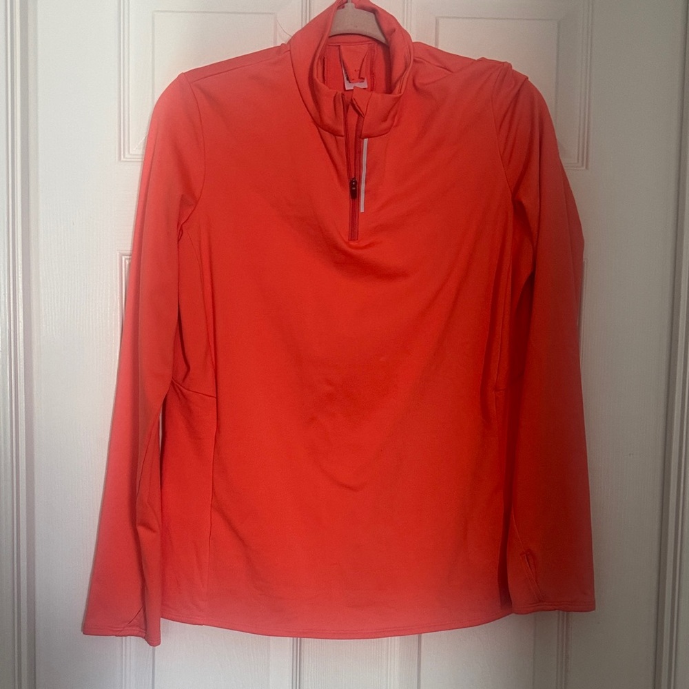 Women's Neon Orange Quarter-Zip Top - Large